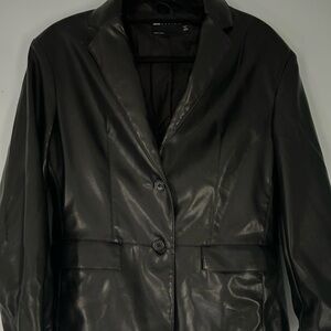 ASOS Oversized Black Leather Blazer